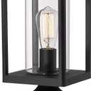 Beionxii Outdoor Post Lights, 20inch Large Modern Large Exterior Post Lantern Pillar Light with Pier Mount Base, Black Cast Aluminum w/Clear Cylinder Glass - A291P-1PK