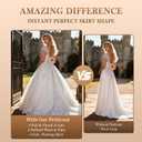 YUAKOU Women's Tulle Petticoat Crinoline Half Slip Underskirt for Bridal Dress (White)