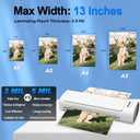 13 Inch Laminator Machine with 30 Laminating Sheets, A3 11-in-1 Hot & Cold Thermal Laminator for Teachers, 60S Fast Warm-Up, 450mm/min, Never-Jam Design Laminate for Home, Office, School -White