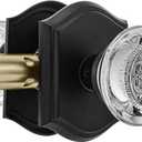 Crystal Door Knobs Interior, Vintage Passage Glass Door Knobs Matte Black Door Knobs for Hall Closet, 1 Pack