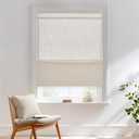 StangH Magnetic Natural Linen Roman Shades, Cordless Light Filtering Door Blind with Privacy Farmhouse Rustic Home Decor for Home Office Nursery, W 26 x L 72, 1 Panel