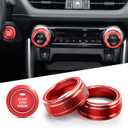for Toyota RAV4 Accessories 2025 2024 2023 2022 2021 2020 2019 -Air Conditioning Knob Covers, Push Start Button Cover Trim Rings 4pcs (Red)