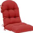 QILLOWAY Outdoor High Back Chair Cushion for Adirondack, All Weather Rocking Chair Cushions Thick Padded Replacement for Patio Furniture Set of 2,Red, 48in x 20in