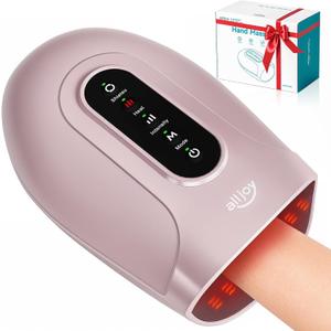 ALLJOY Roller Kneading Hand Massager for Arthritis and Carpal Tunnel Relief, Cordless Electric Hand Massager with Heat and Compression for Finger Numbness, Mothers Day Gifts for Women and Men (Pink)