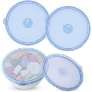 Silicone Lids for Corelle Vitrelle, 4 Pack Corelle Bowl Lids for 28oz Soup Bowls Corelle Vitrelle 428-PC, Freezer Microwave Dishwasher Safe