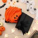 4 Pcs 11 Inch Halloween Bonnets for Sleeping Halloween Party Favors Basket Stuffers Fillers Goodie Bags Pumpkin Sleep Hat for Long Curly Hair Single Layer Scrub Cap Home Party Treat Bags Gifts