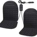 2 Pack Seat Cushion Winter Cover for Full Back and Seat (Black)