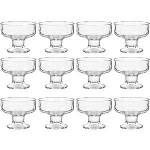 12 Pack Glass Ice Cream Cups,Glass Dessert Bowls,7oz Mixed Drinks Cups for Drinks,Dessert,Nuts,Fruit, Pudding,Snack,Cocktail Party (12)