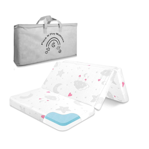 Pack and Play Mattress Trifold - 38"x26"x3'' Dual-Sided Memory Foam Pack N Play Mattresses - Portable Baby Crib Mattress with Breathable Removable Cover 