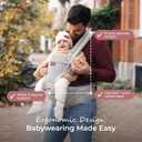 Momcozy Baby Carrier with Hip Seat, 2-in-1 Detachable Hands-Free Carrier for Long Walks, Forward-Facing Carry up to 44lbs, Breathable Infant Carrier, Fits Waists up to 45 Inches, AirMesh Grey