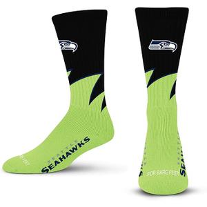 For Bare Feet NFL Unisex Kids Black Wave Crew Sock Nfl Youth, One Size