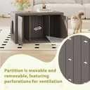 Cat Litter Box Enclosure, Hidden Enclosed Litter Box Furniture with Adjustable Partition, Multi-Functional Outdoor Cat House, Side Table, Easy to Clean, Dark Grey