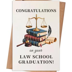3 x Law School Graduation Card, 8×5.3 inches