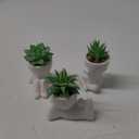 Der Rose 3pcs Fake Succulents Plants Artificial for Bathroom Bedroom Home Room Decor Aesthetic Indoor (White)