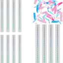 12 Pack Gender Reveal Confetti Wands, Flutter Sticks with Pink and Blue Confetti Strips