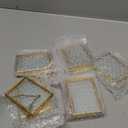 Kigley 12 Double Glass Frame for Pressed Flowers Floating Hanging Photo Frame 3.5 x 2.5 in Brass Clear Pressed Flower Decor with Chain for Display Gallery Artwork, Horizontal Vertical (Gold)