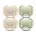Philips Avent Ultra Soft Pacifier - 4 x Soft and Flexible Baby Pacifiers for Babies Aged 0-6 Months, BPA Free with Sterilizer Carry Case, SCF091/23
