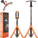 Saker Portable Camping Light with Stand 12000mAh 73.2" Rechargeable Work Light 3200 Lumen Camp Lanterns with Bag for Garage, Outdoor Work, Emergency Power Outages, Fishing LD10 Orange