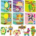 HOWAF 36 Sheets Make Your Own Fiesta Stickers, Mexican Fiesta Make a Face Stickers for Kids DIY Craft, Cinco De Mayo Taco Mix and Match Stickers for Mexican Carnival Mexican Themed Birthday Party Supplies