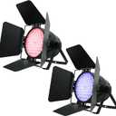Betopper 54x4W High CRI Par Light with Barn Doors, CRI/RA>90 RGBW 4 in 1 Ultra-Bright LED Stage Lighting, Up to 5600 Lm, Party Disco DJ Light for Photography, Club, Wedding, Show, 2 Packs