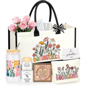 Godmother Proposal Gift, Will You Be My Godmother | Christmas Mothers Day Birthday Gifts for Godmother Godmom Basket Set of 7