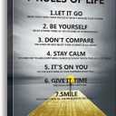 7 Rules of Life Motivational wall decor on canvas for classroom prints posters,inspirational wall art prints for home decor or home Positive for Office preppy room decor for Living Room A-253