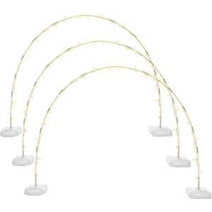 Frienda 3 Sets 10 ft Light Arch for Christmas Holiday Garden Arch Stand with 3 Pcs 66ft 8 Modes LED Christmas String Lights for Xmas Wedding Doorway Pathway Yard Party(Warm Yellow)