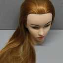 28" Mannequin Head with Human Hair Light Brown 80% Real Hair Blue eyes Styling Practice Mannequin Head Doll head for Cosmetology & Hairdresser with Free Clamp Stand and Tools27#