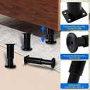 4 Pcs Adjustable Height Furniture Support Legs [with Screws] 3.15-4.72 inch, Metal Heavy Duty Furniture Replacement Legs for Chair/Bed/Sofa/Cabinet/Couch/Dresser/Bed/Table (Black)