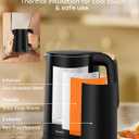 Small Electric Kettle, 0.8L Water Boiler & Heater, 1000W Hot Tea Pot, Double Wall Stainless Steel Cool Touch, Mini Coffee Kettle with Auto Shut Off & Boil Dry Protection, BPA-Free, Black