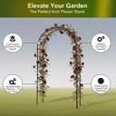 Galvanized Metal Garden Arbor,7.6ft H x 4.6ft W,Rust-Resistant Heavy-Duty Garden Arch Trellis for Climbing Plants Vines Roses, Ideal for Weddings, Bridal Events, Halloween, Christmas & Outdoor Decor