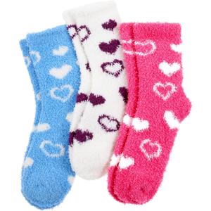 3 Pairs Moisturizing Socks Overnight, Love Heart Aloe Socks, Moisturizer Sock for Dry Cracked Feet, Cozy Gel Spa Sock for Women(Rose Red, Purple and Light Blue), One Size