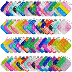 120 Pcs Mini Pop Fidget Toys Bulk for Kids Party Favors, Bubble Keychains for Classroom Prizes, Easter Basket Stuffers Christmas Valentine Gifts for Students