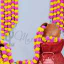 Marubhumi 5 PC - 5 feet Artificial Marigold Flower Garland – Long Strands for Diwali, Wedding & Festive Decoration – Traditional Indian Home Decor