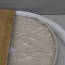 25-inch Round Ottoman Serving Tray - Textured PU Leather Coffee Table Decor, Waterproof Heat-Resistant Large Organizer for Home, Office, Bed & Party Essentials (Tranquil Beige, 25)