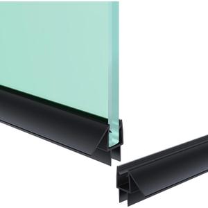 Shower Door Bottom Seal Strip, 2PCS Seal Strip, Clear PVC, 36" Length, Fits 10mm Thick Glass, Prevents Leaks, Easy Installation, No Adhesive Required (Black, 39in for 3/8"(10mm) Door)