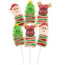 Needzo Sour Christmas Gummy Pops, Individually Wrapped Candy Skewers, Stocking Stuffer Gifts (Pack of 6) (EXP 06/09/26)