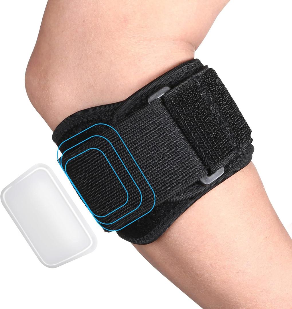 Forearm Guard & Elbow Brace ,Tennis Elbow Braces Guard for Tendonitis and Tennis,Golfers Adjustable Straps and Compression Pad for Men and Women,Elbow Support Relief (Classic Black)