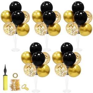 ZJDHPTY Black and Gold Balloon Stand Centerpiece Table Decorations Black and Gold Party Decorations for Birthday Wedding Retirement Anniversary Father's Day New Year Graduation 2025 (Black gold set5) ZJDHPTY Black and Gold Balloon Stand Centerpiece Table Decorations Black and Gold Party Decorations for Birthday Wedding Retirement Anniversary Father's Day New Year Graduation 2025 (Black gold set5)
