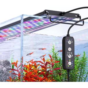 SEAOURA 24/7 Mode Led Aquarium Light for Plants Growth- Sunrise to Moonlight, 7 Colors, Adjustable Timer/Brightness, Full Spectrum Fish Tank Lights for 48 Inch to 54 Inch Tank