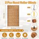 DoubleFill 2 Pcs Bamboo Shades Outdoor Reed Roll Up Blinds 36" W x 72" H Blackout Sunshade Cordless Bamboo Blinds for Home Porch, Patio & Windows Decor Shutters Sunlight Privacy Screen(Carbon Brown)