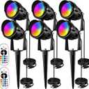 Halloween Christmas Spotlight Outdoor RGB Spot Lights 10W LED Landscape Lights Spot Lights Outdoor with 16 Color Changing for Yard Garden Decor, Landscape Lighting with Remote IP67 Waterproof (6)