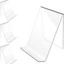 2 Pack trophable Acrylic Book Stand, 4x5 Inch Clear Book Display Easel Clear Acrylic Holder for Displaying Picture Notebooks Music Sheets Artworks CDs,etc, 