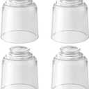 Modern Clear Glass Lampshade 4 Pack2-1/8" Fitter, 4-5/8" Diameter 4-1/2" Height, Replacement Lampshades For Ceiling Fans With LightsFor Living Room Bedroom Kitchen (Clear Glass(B))