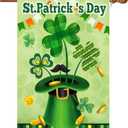 7 x St Patrick's Day Flag,Shamrock St Patricks Flag 28 x 40 Inch Clover House Flag for Garden and Home Decorations