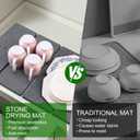 Stone Dish Drying Mat for Kitchen Counter, Foldable Diatomaceous Earth Large Dry Mats Grey 24"16"