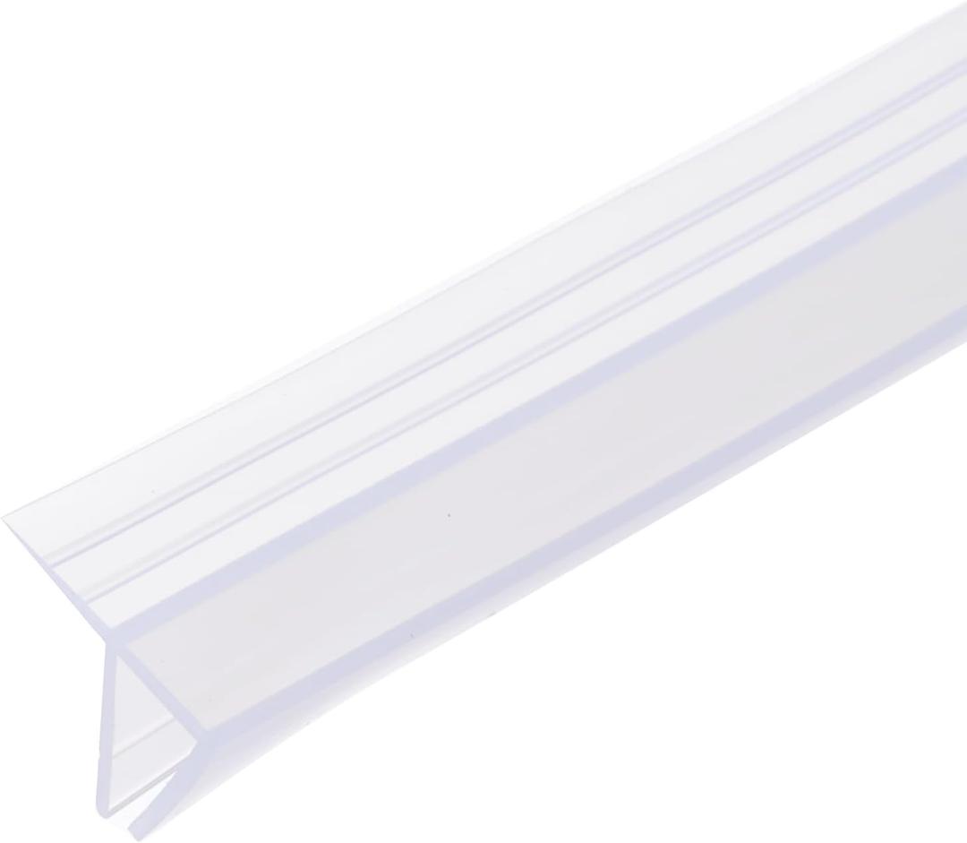 uxcell Shower Door Side Seal, F-Type Shower Door Sweep for 3/8" Glass 86.5" Long Frameless Glass Door Seal Strip Stop Shower Leaks, Clear