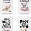 SPBL&L Chihuahua Decor Dish Kitchen Towels Set of 4, Chihuahua Gifts for Women,Dog Decorative Hand Towels for Bathroom, 16x24 Inches