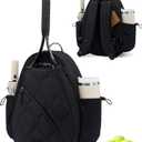 Sucipi Tennis Bag for Women and Men, Water-Resistant and Machine Washable Tennis Racket Backpack, Lightweight Sports Bag for Pickleball, Badminton (Medium, Black)