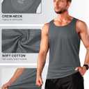 TACVASEN Men's Tank Top Cotton Moisture Wicking Muscle Shirt Summer Sleeveless Shirts Gym Workout Tank (Gray, L)